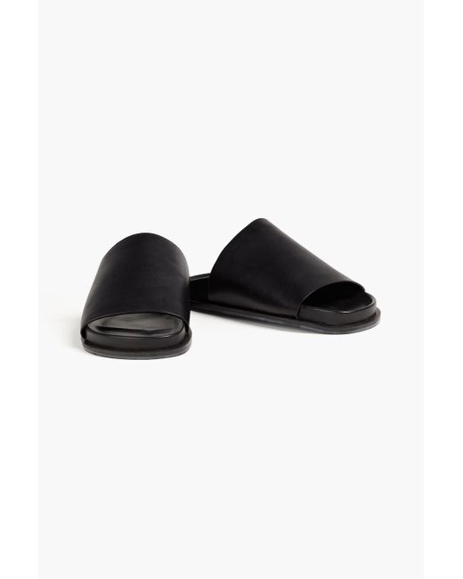A.Emery Black Luca Leather Slides