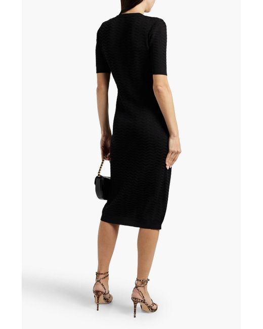 Missoni Black Crochet-Knit Cotton-Blend Midi Dress