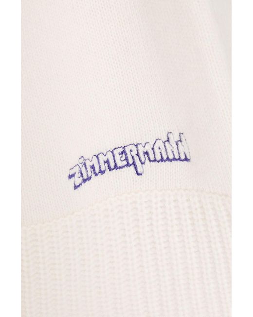 Zimmermann White Cashmere Turtleneck Sweater