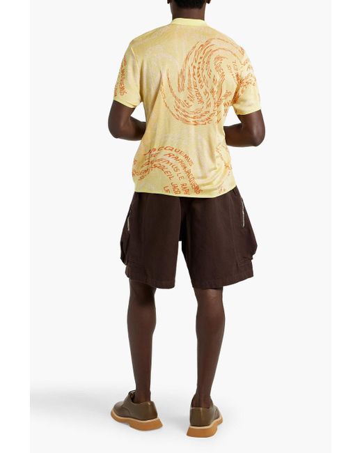 Jacquemus Brown Croissant Cotton Cargo Shorts for men