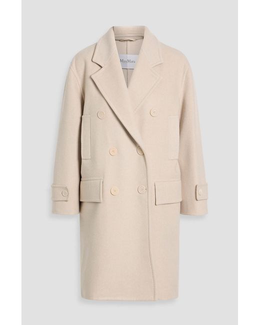 Max Mara Natural Nogara Double-Breasted Wool And Cashmere-Blend Felt Coat