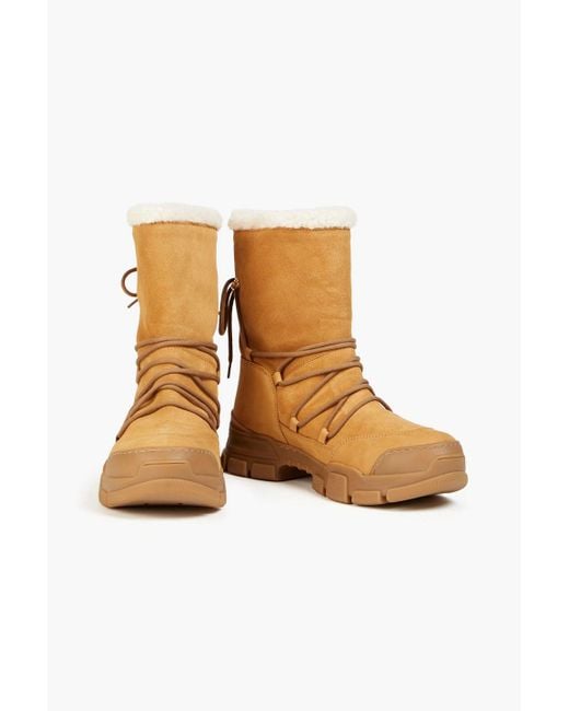 Love Moschino Brown Ankle boots aus nubukleder und veloursleder