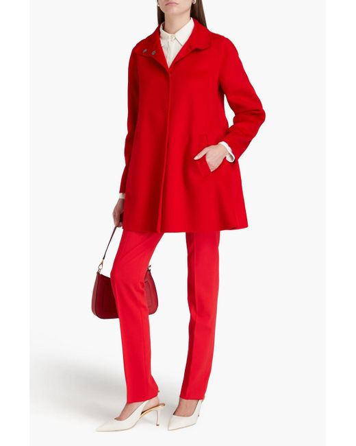 Emporio Armani Red Cashmere-felt Coat