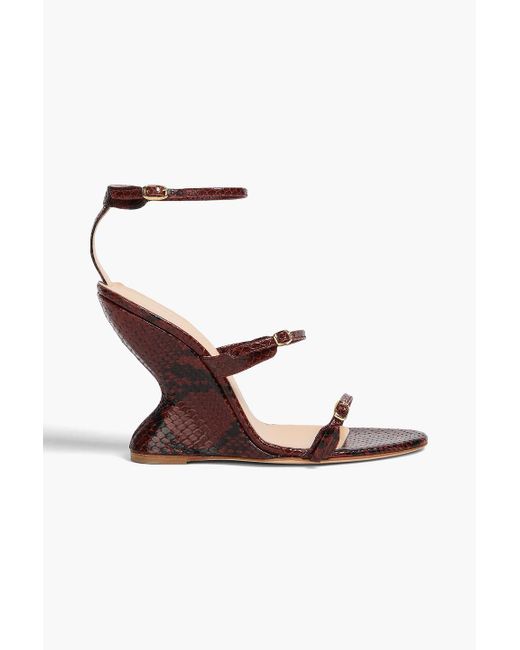 Magda Butrym Multicolor Snake-Effect Leather Wedge Sandals