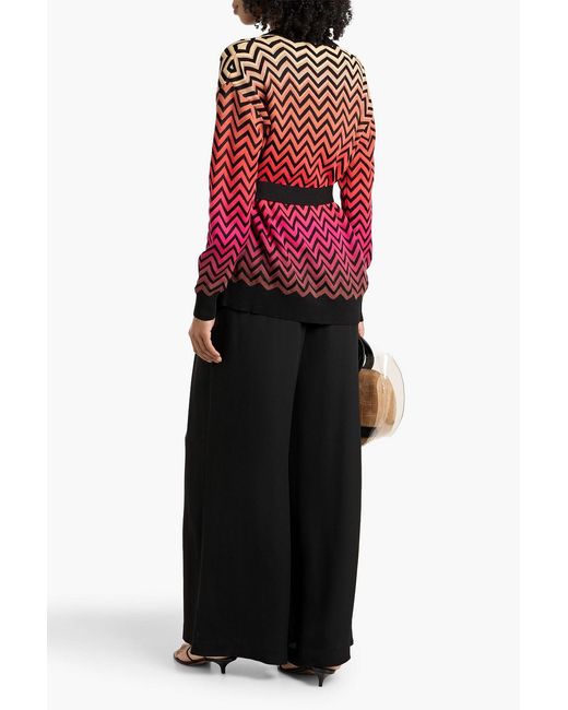 Missoni Red Crochet-Knit Cotton-Blend Cardigan