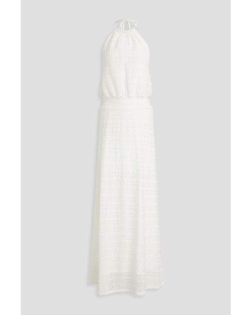 Melissa Odabash White Maeva Crocheted Halterneck Maxi Dress