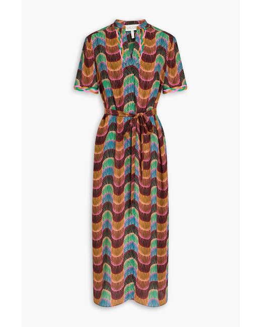 【SALONI】プリント silk crepe de chine maxi ドレス SALONI Jacqui-B printed silk crepe de chine maxi dress | NET