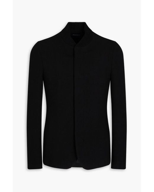 Emporio Armani Doppelreihiger blazer aus cloqué mit rautenmuster in Black für Herren