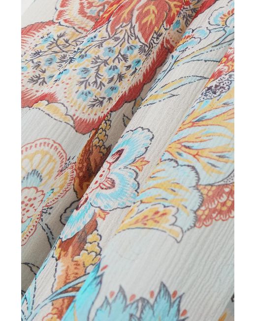 Etro White Pleated Floral-print Silk-georgette Maxi Skirt