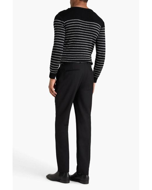 Versace Black Wool And Mohair-Blend Pants for men