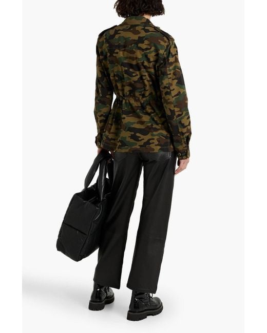 Nili Lotan Green Wren Camouflage-print Cotton-blend Twill Jacket