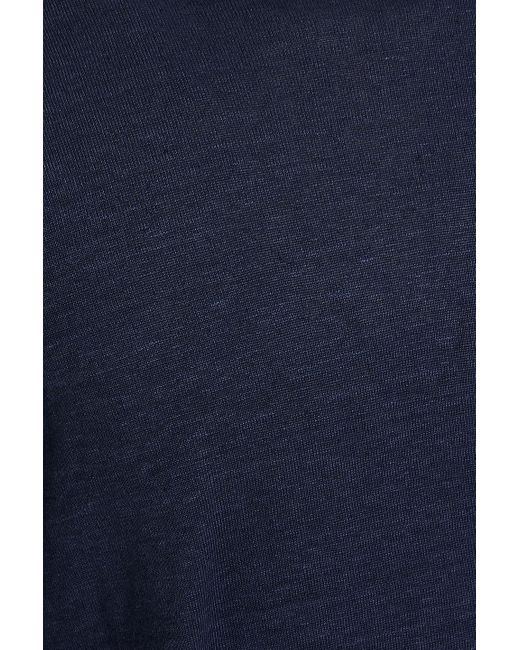 120% Lino Blue Linen And Cotton-blend Jersey T-shirt for men