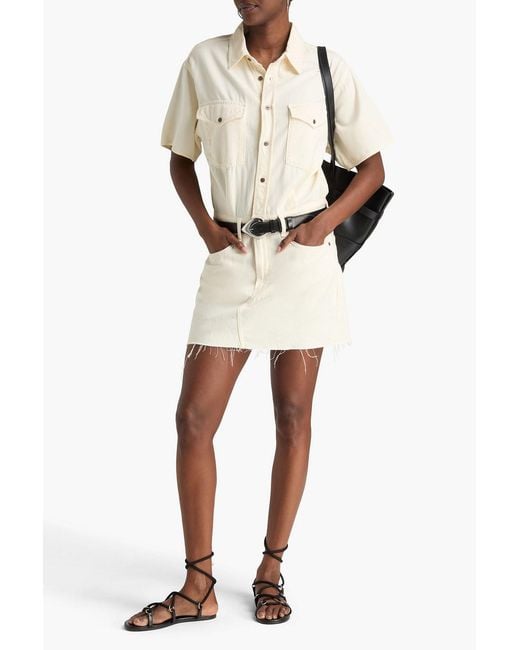 Rag & Bone Natural Lilah Denim Mini Shirt Dress