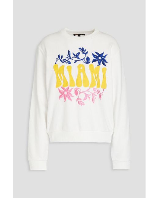 Maje Gray Embroidered French Terry Sweatshirt