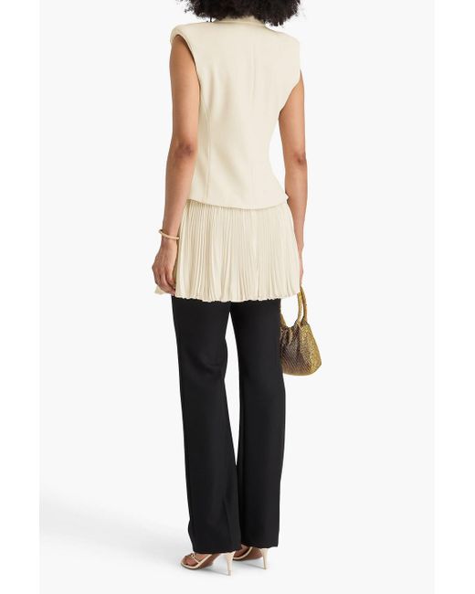 Jonathan Simkhai Natural Pleated Crepe Vest