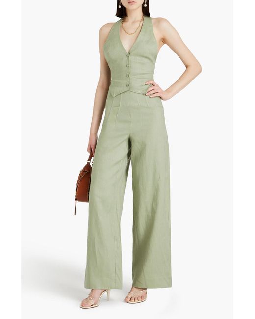 Nicholas Nia Linen Vest in Green Lyst UK