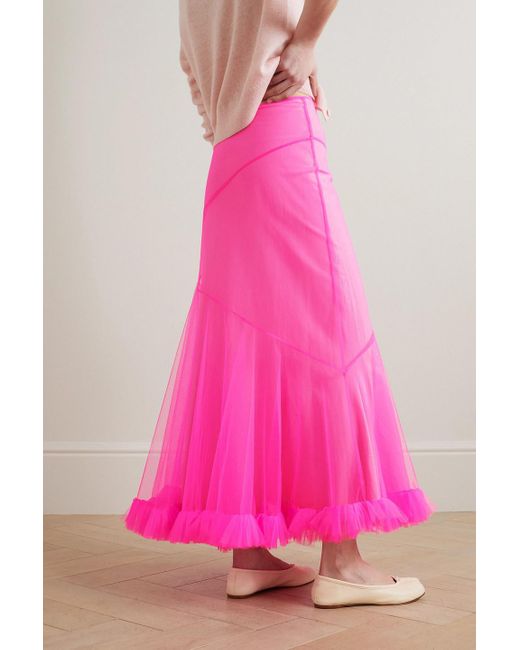 Molly Goddard Helga Ruffled Tulle Maxi Skirt in Pink Lyst UK