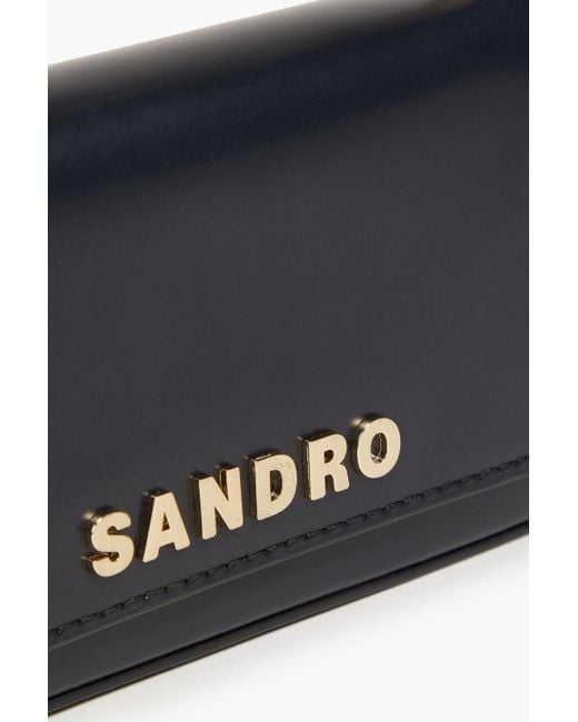 Sandro Black Leather Shoulder Bag
