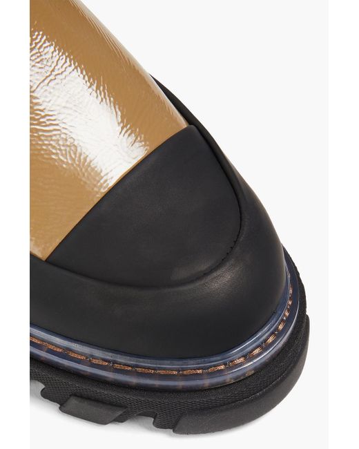 Ganni Black Patent-leather Knee Boots