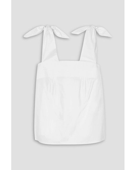 See By Chloé White Tie-detailed Cotton-poplin Top