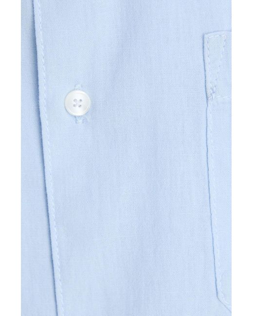 FRAME Blue Cotton And Linen-blend Chambray Shirt for men