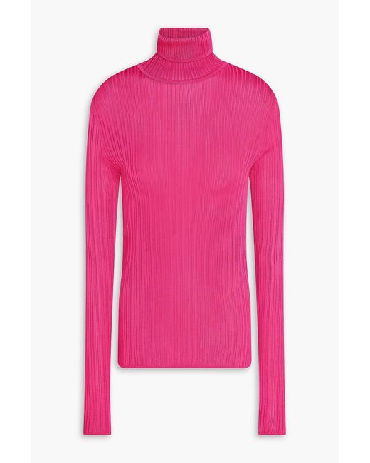 Tom Ford Pink Ribbed-knit Turtleneck Sweater