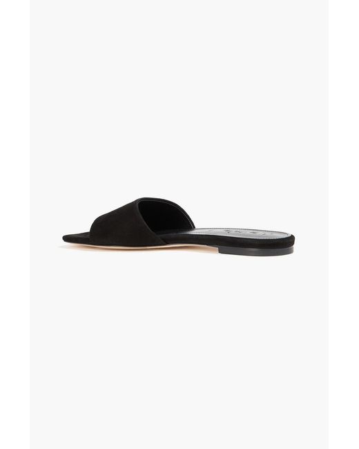 Aeyde Black Anna Suede Slides