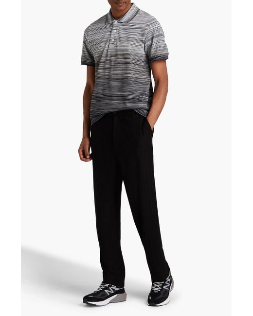 Missoni Gray Space-dyed Cotton-piqué Polo Shirt for men