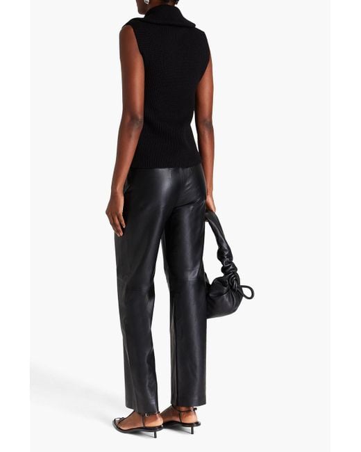 Holzweiler Black Faux Leather Straight-leg Pants