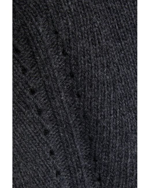 Valentino Garavani Black Pointelle-knit Wool And Cashmere-blend Camisole