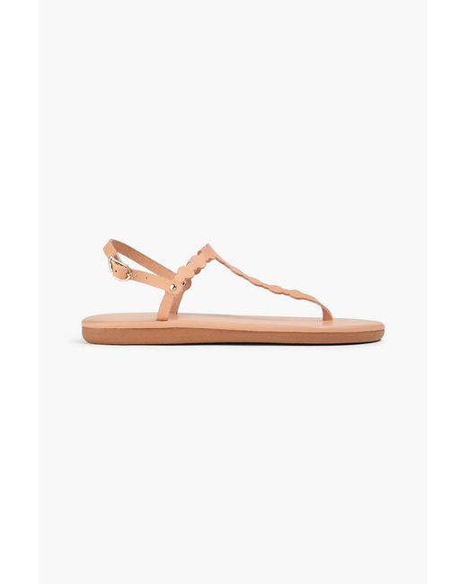 Ancient Greek Sandals Pink Velos Studded Leather Slingback Sandals