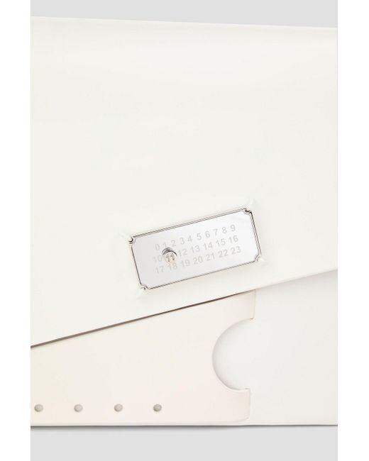 Maison Margiela White Snatched Glossed-Leather Clutch