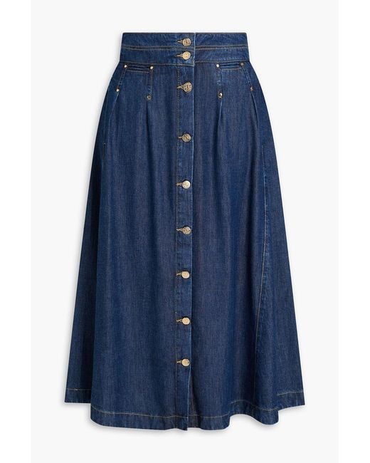 Claudie Pierlot Blue Denim Midi Skirt