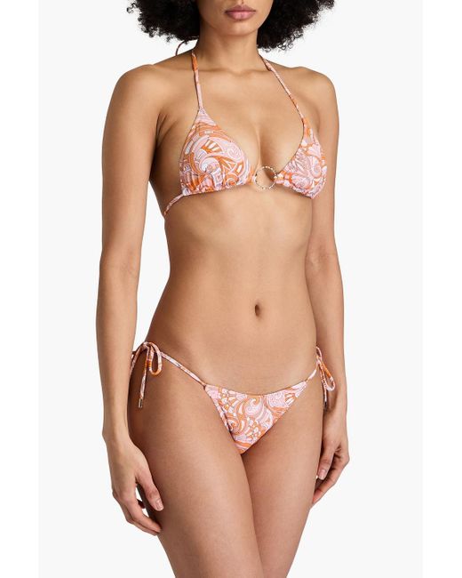 Melissa Odabash White Miami Paisley-Print Triangle Bikini Top