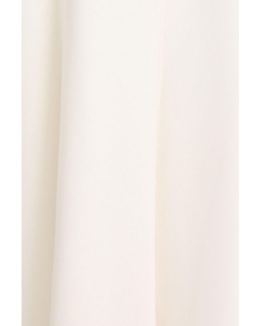 Valentino Garavani White Cape aus gebürstetem filz aus einer woll-kaschmirmischung mit rüschen
