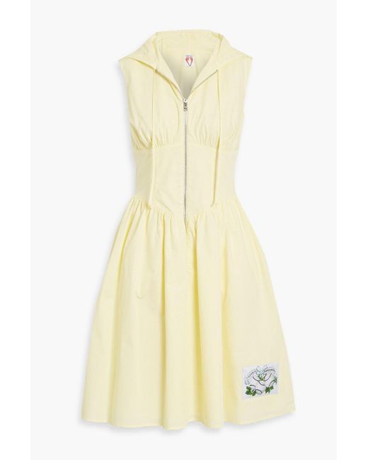 Shrimps Yellow Gabriella Cotton-poplin Hooded Dress
