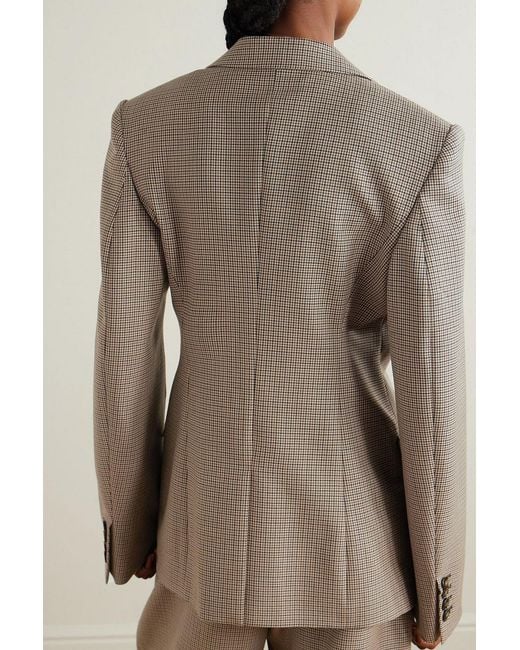 Stella McCartney Brown Oversized Houndstooth Wool Blazer