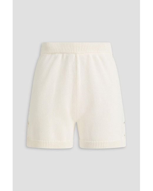 Loulou de Saison Natural Andel Cable And Pointelle-knit Cotton Shorts