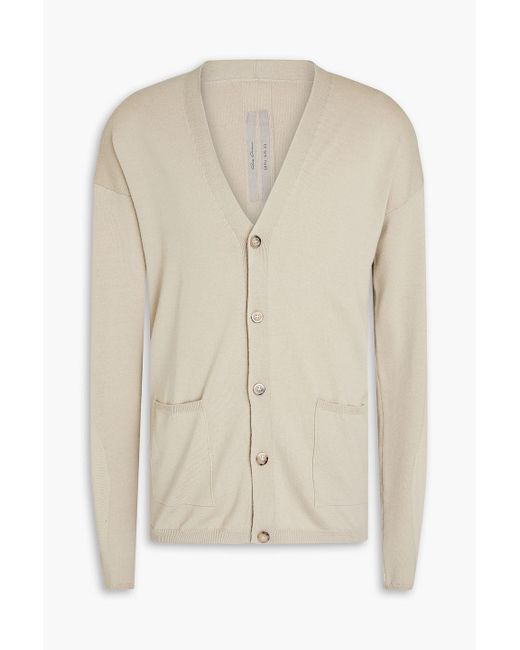 Rick Owens Natural Peter Wool And Cotton-blend Cardigan for men