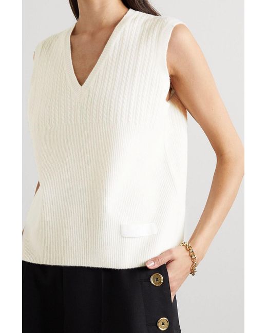 Patou Natural Ribbed Wool-blend Tank