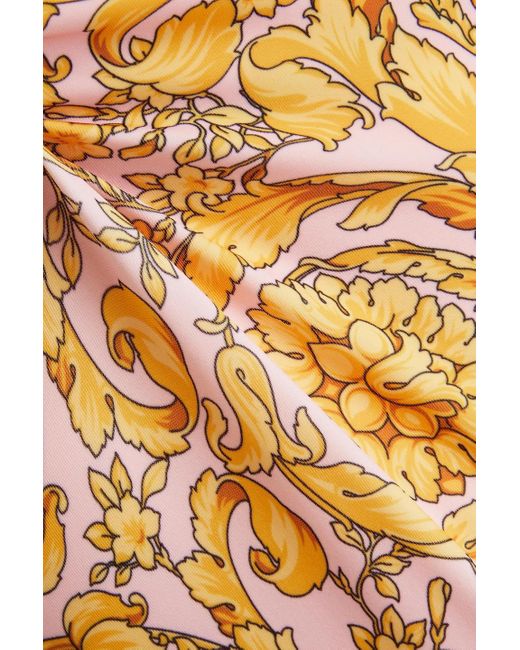 Versace Metallic Badeanzug mit floralem print