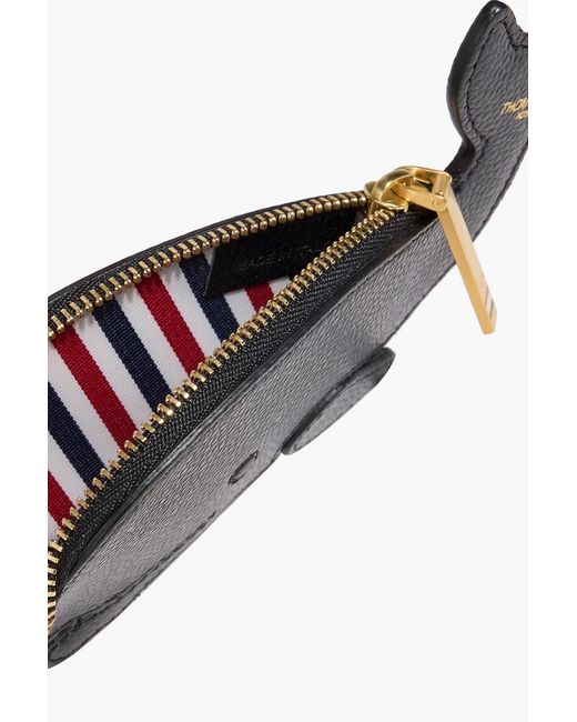 Thom Browne Black Pebbled-Leather Coin Purse