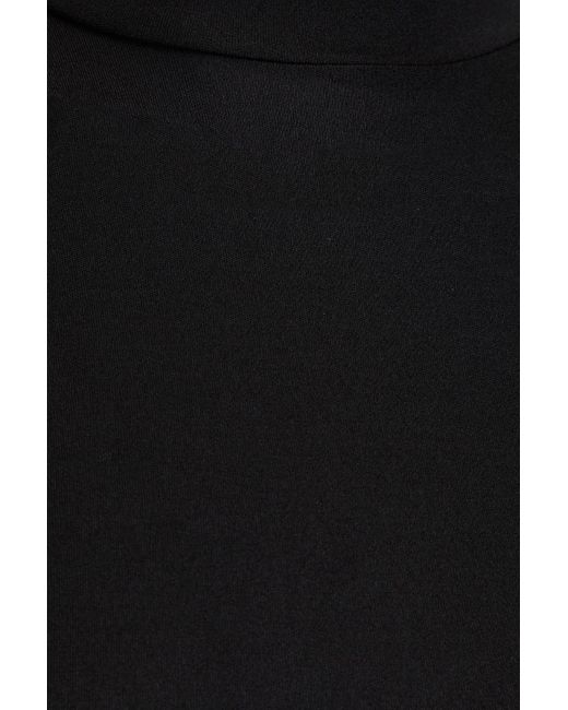 Helmut Lang Black Tulle-paneled Jersey Turtleneck Top