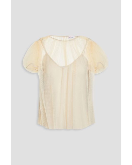 RED Valentino Natural Tulle Blouse