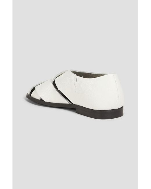 By Malene Birger White Franza Pebbled-leather Flats