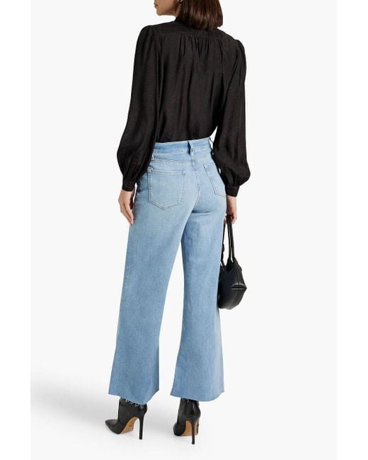 FRAME Blue Le Palazzo High-rise Wide-leg Jeans