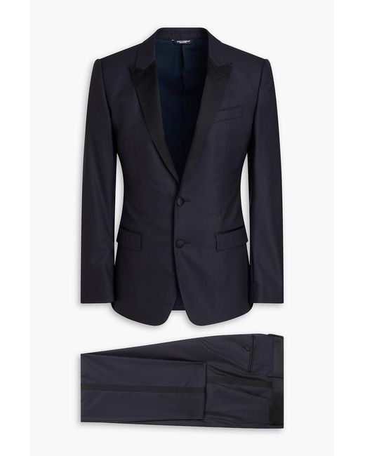 Dolce & Gabbana Blue Wool-Blend Suit for men