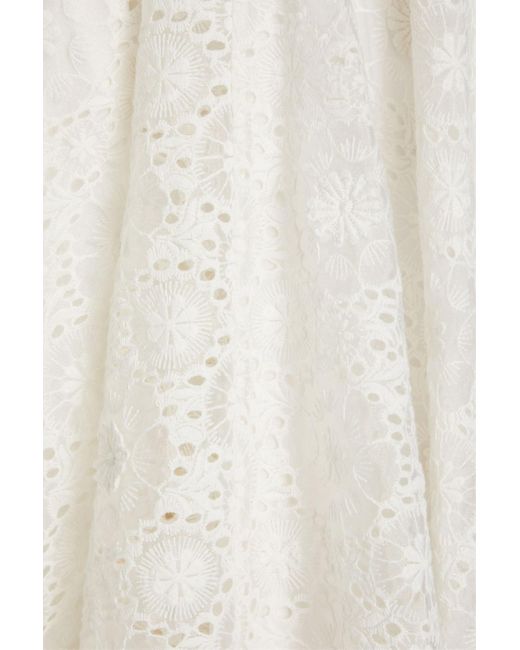 LoveShackFancy White Devyn Broderie Anglaise Organza Gown
