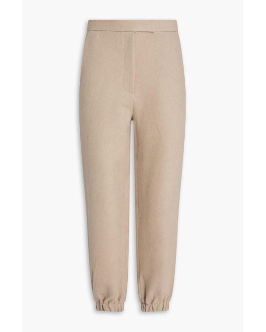 Frankie Shop Natural Cropped karottenhose "samara" aus filz aus einer wollmischung