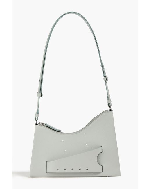 Maison Margiela White Snatched Pebbled-Leather Shoulder Bag